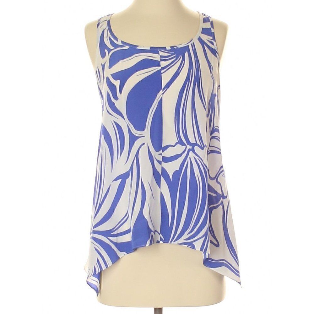Lilly Pulitzer Sleeveless 100% Silk Blouse Cami Top Purple and White XS